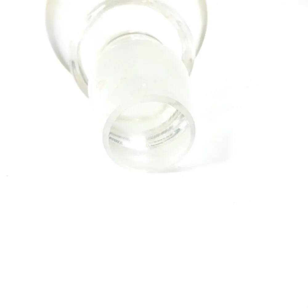 Vintage Glass Mushroom Knob Stopper Clear w/ Gold Band Bottle Decanter